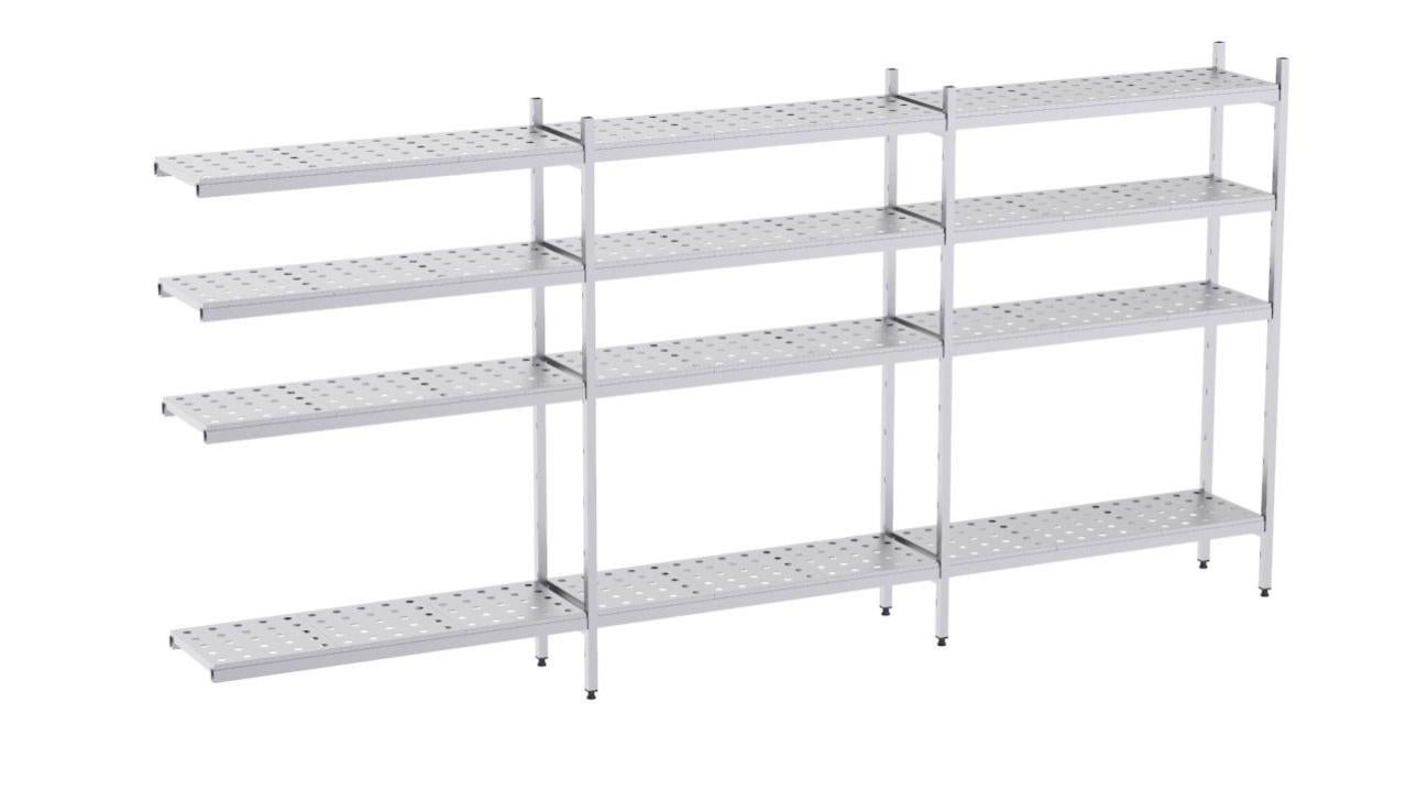 Rayonnage d'angle 5050x1970x400 4 niv - A345 - CODIGEL