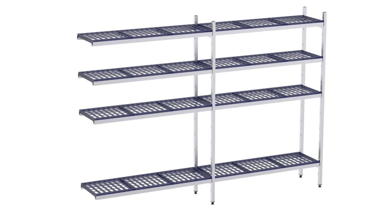 Rayonnage en acier inoxydable d'angle 5320x400 lisse 3 niveaux- DISTFORM - KIT02422 main image 0
