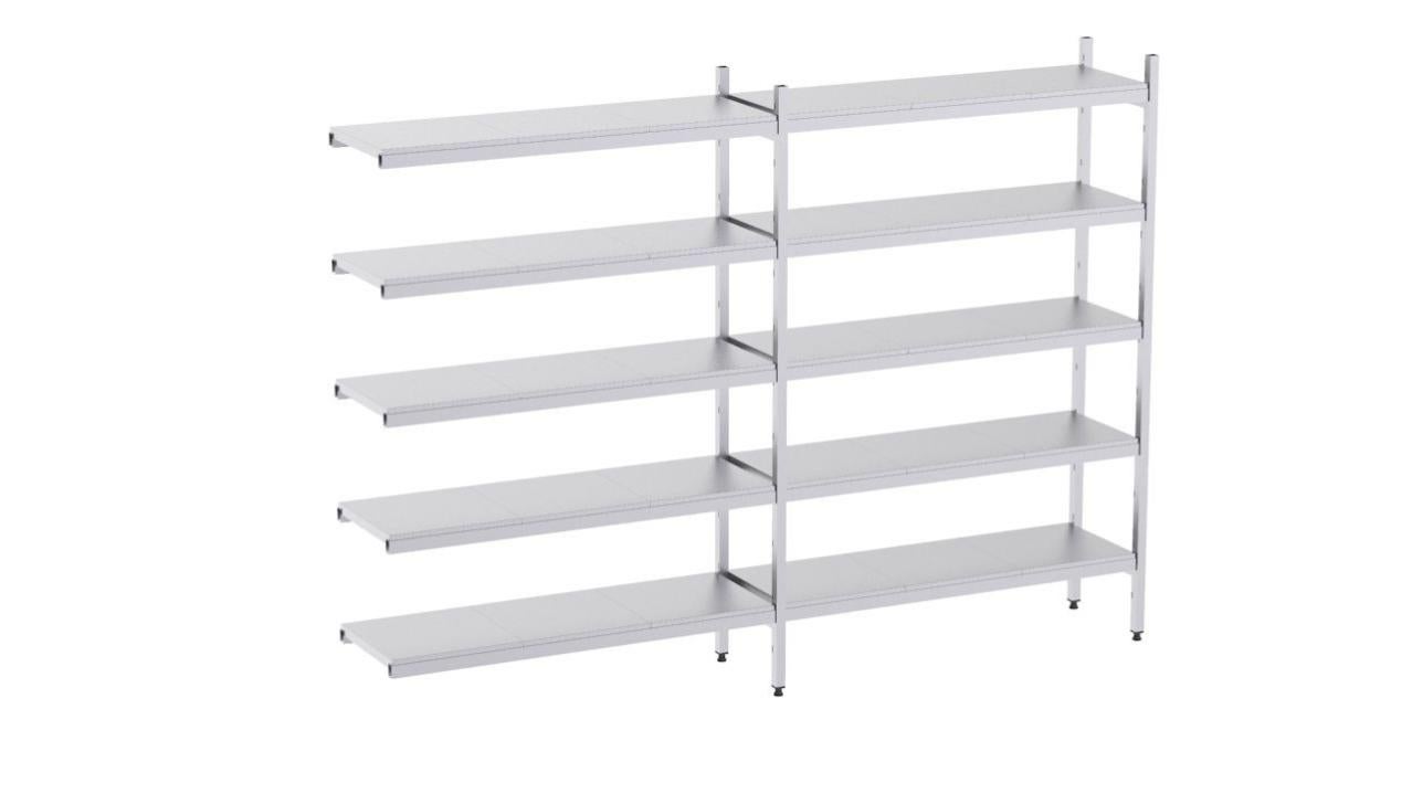 Rayonnage en acier inoxydable d'angle 5020x400 perf. 5 niveaux- DISTFORM - KIT02915 main image 1