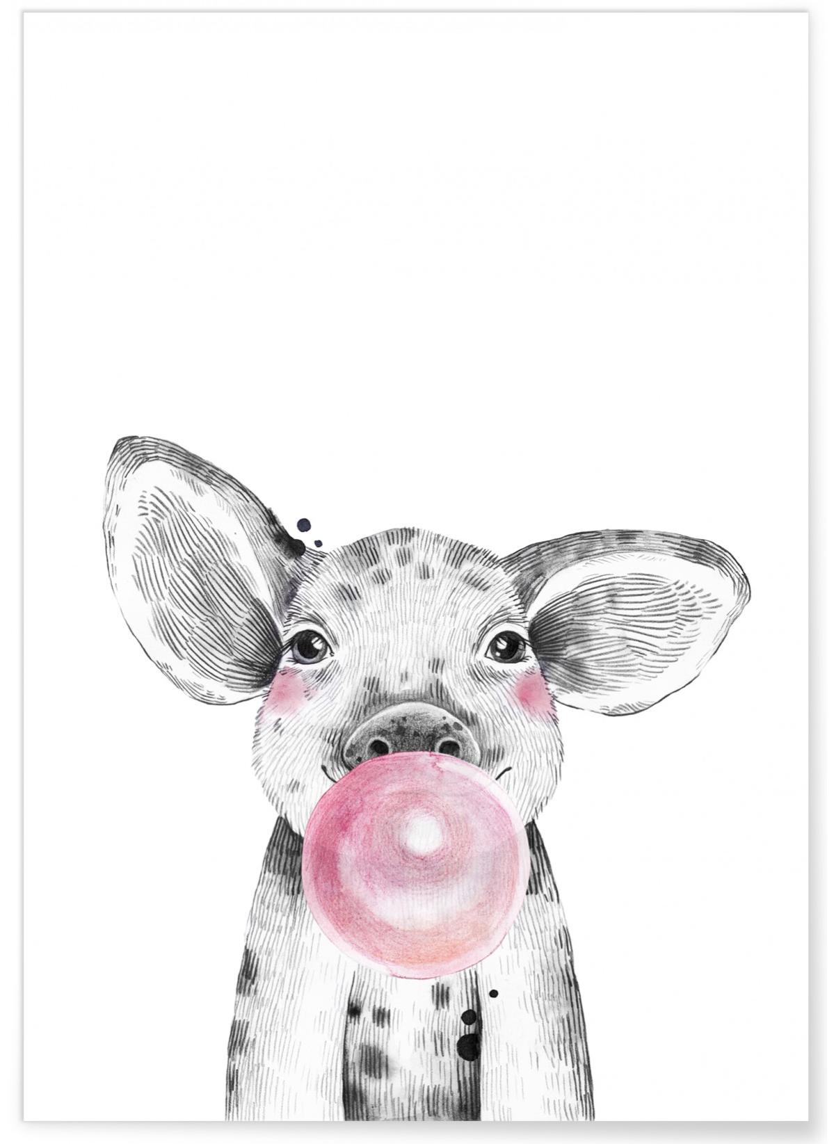 Affiche Bulle De Bebe Cochon Format A3 Leroy Merlin