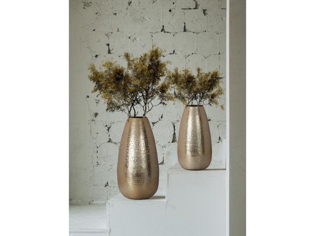 Lot de 2 vases en aluminium H. 31,5 et 40,5 cm Doré VALJEVO