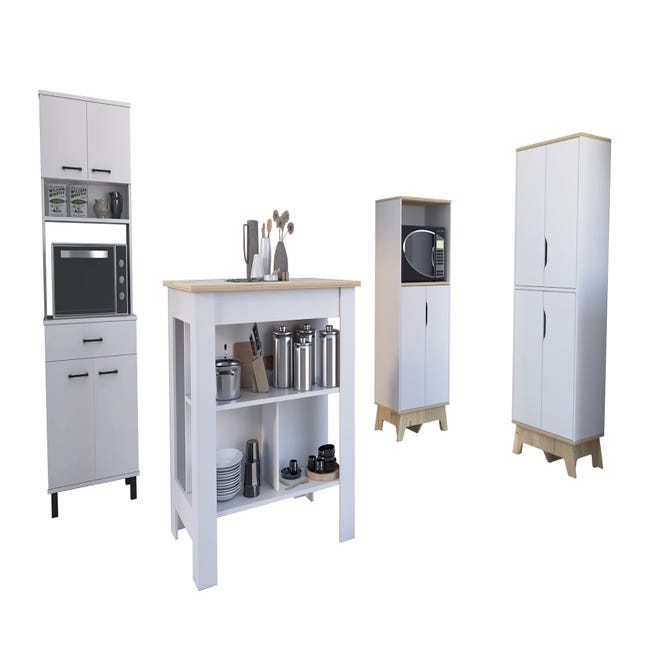 Conjunto Linea Z Cocina, Mueble Auxiliar Para Microondas Z-65 + Alacena  Buffet Cocina Z-80 con Ofertas en Carrefour