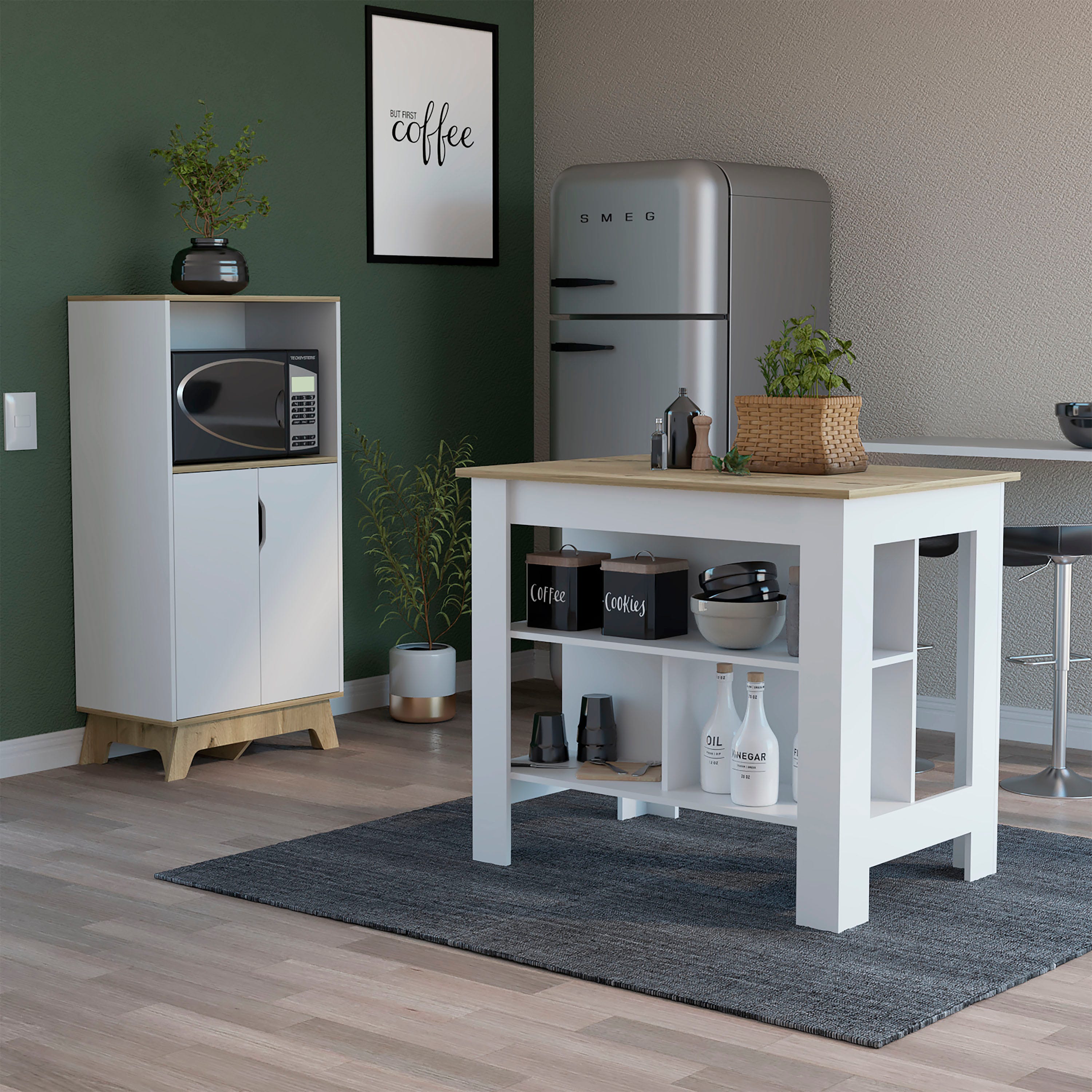 Combo Kitchen 7 Mueble Microondas + Optimizador - Blanco - Muebles De  Cocina
