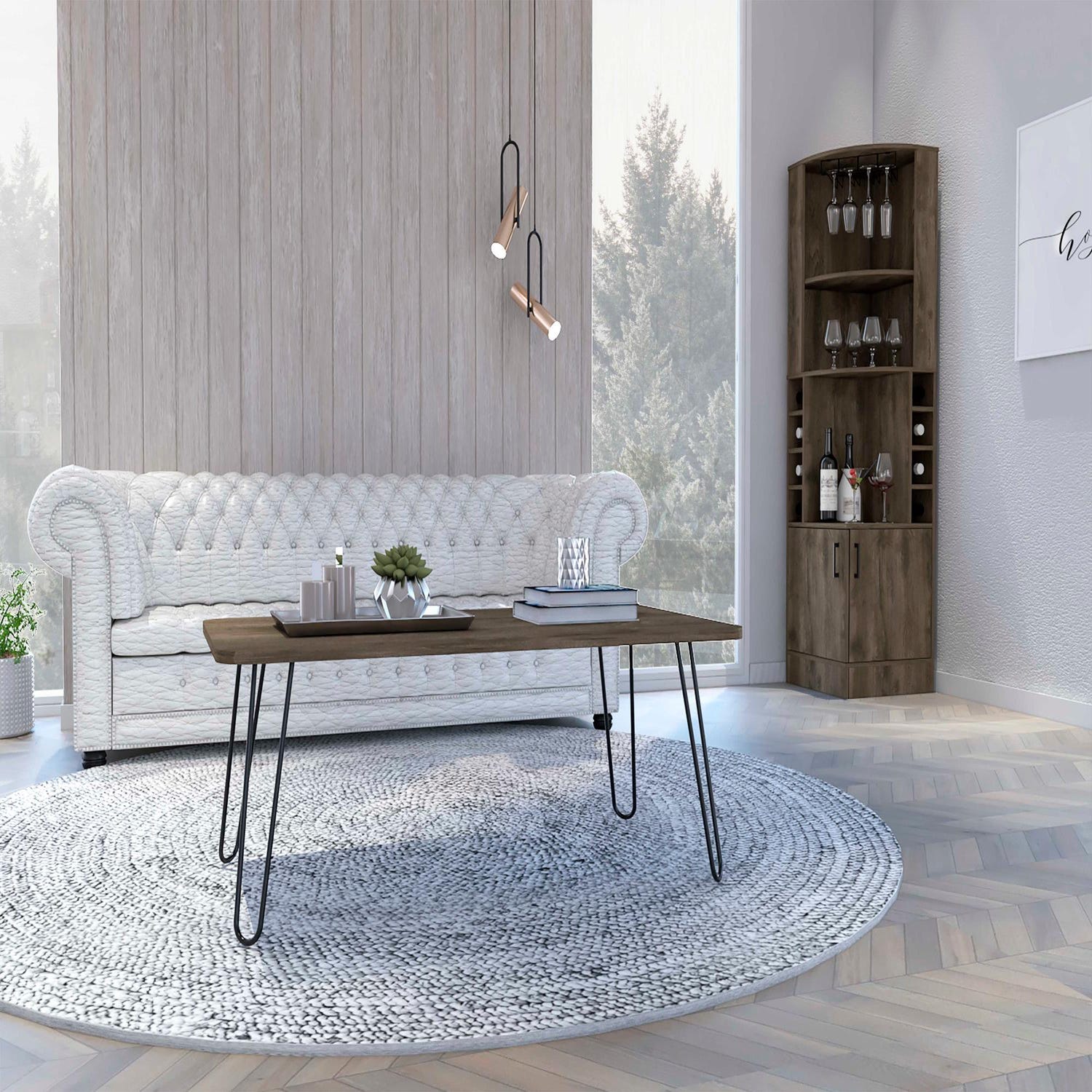 Estante minimalista para mesa de centro, mueble esquinero