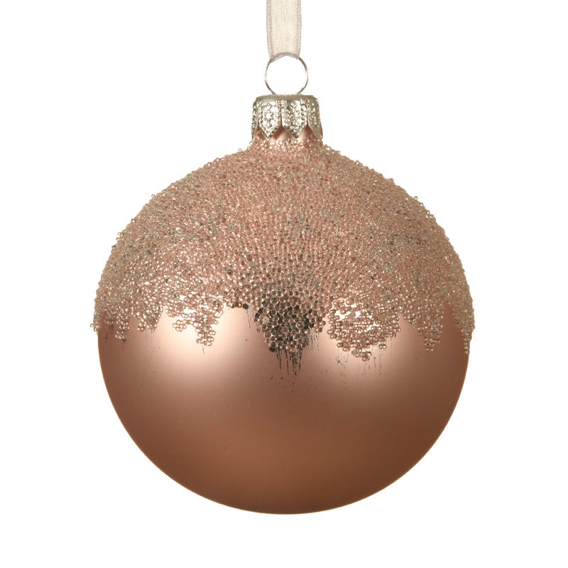 Boule de Noël avec dessus recouvert de paillettes Ø8 cm | Leroy Merlin