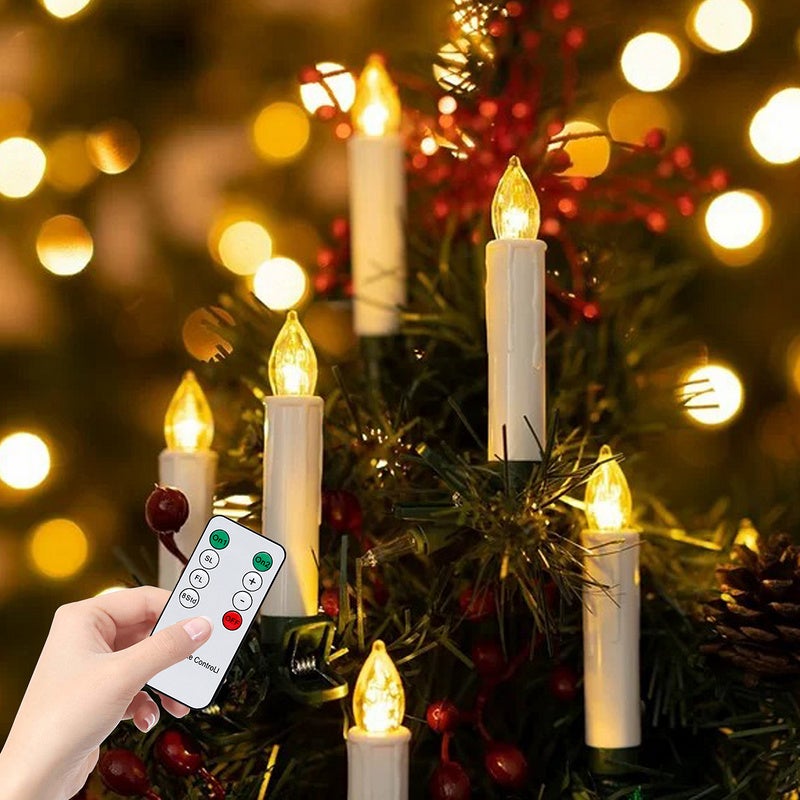 40x candele LED Candele LED per albero di Natale senza fili con timer  bianco caldo
