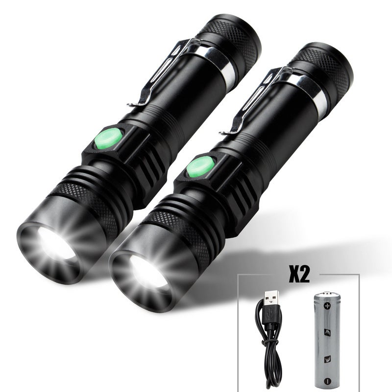 T6 lampe de poche LED Super lumineux torche Portable USB Rechargeable Zoom  Mini torche électrique lampe de poche Camping en plein air tactique
