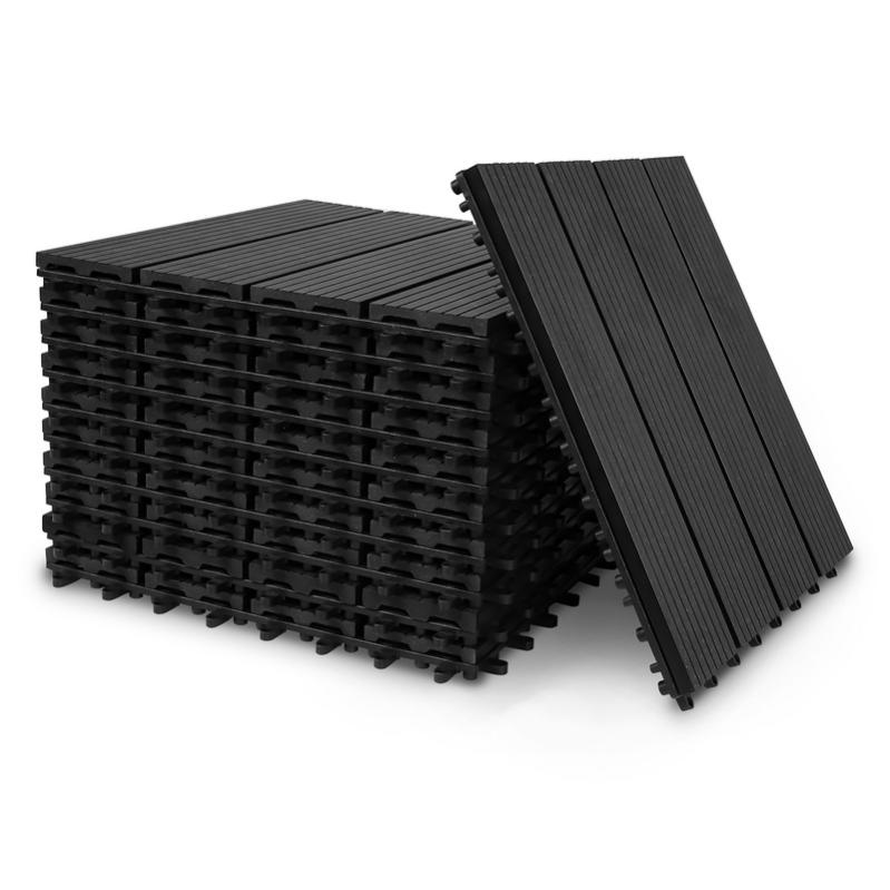 Bordi Di Finitura FloorPops Per Piastrelle Decking FPD6186 - Grigio, 4 Pezzi 5x5 Cm, Per Terrazze E Balconi