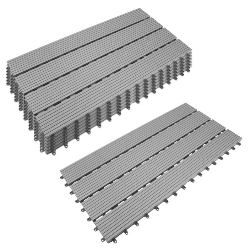 Piastrelle Ad Incastro Woven In Pvc 30 X 30 Cm Sp 32 Mm, Grigio | Leroy - Foto 2