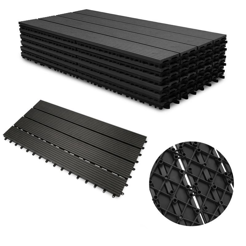 Piastrelle Per Esterno Incastrabili Piastrelle Decking Ad Incastro WPC Per Pavimentazione Grigio 36 Pezzi 60x30x2 2cm 85383598