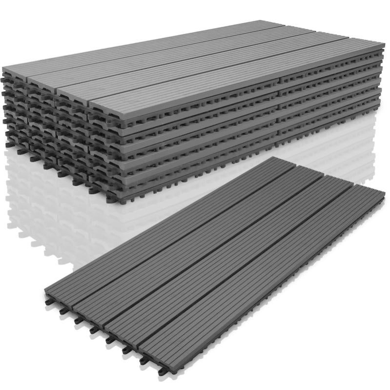 Piastrelle Per Esterno Incastrabili Piastrelle Decking Ad Incastro WPC Per Pavimentazione Marrone 6 Pezzi 60x30x2 2cm 85383962
