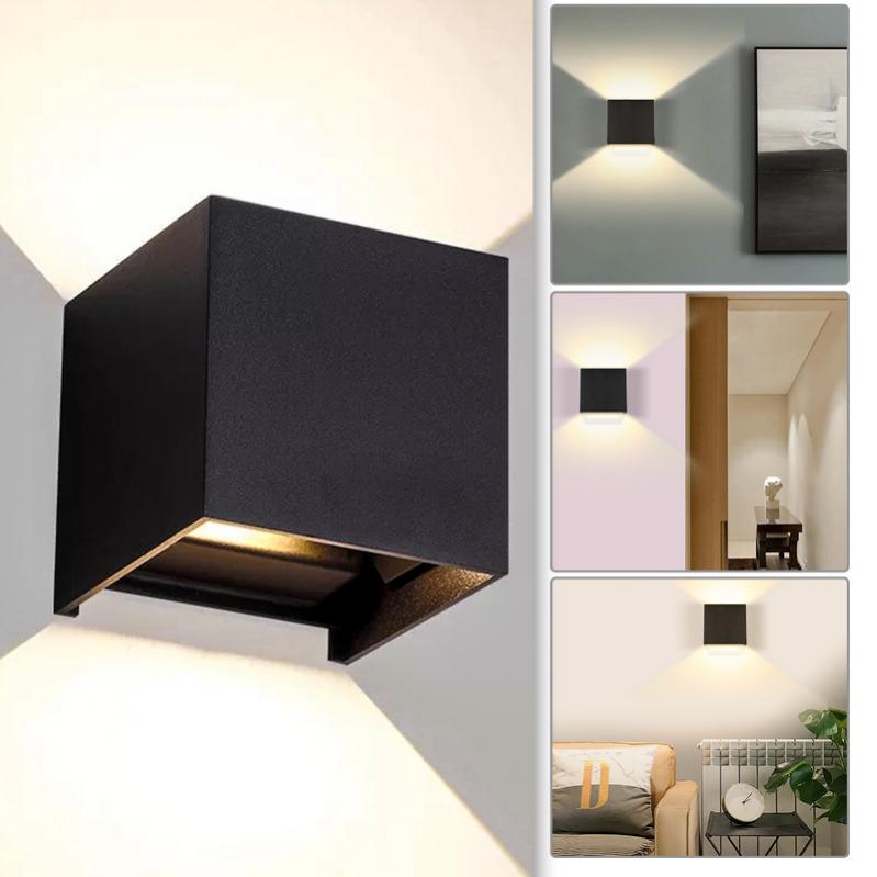Mini Lampada Da Parete A LED Per Casa Delle Bambole - Scala 1:12, Con Interruttore, Materiale Metallo E Vetro, Nero, Per Diorami E Giardini
