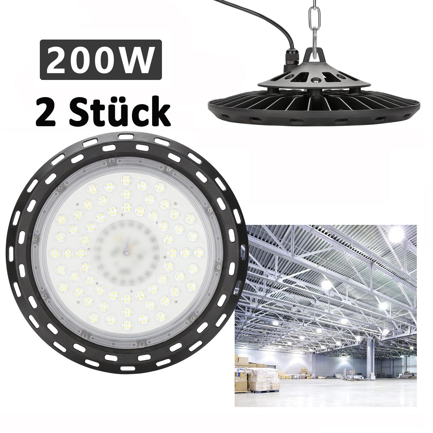 200W LED Lampe Industrielle hall éclairage lumière 360​​° atelier