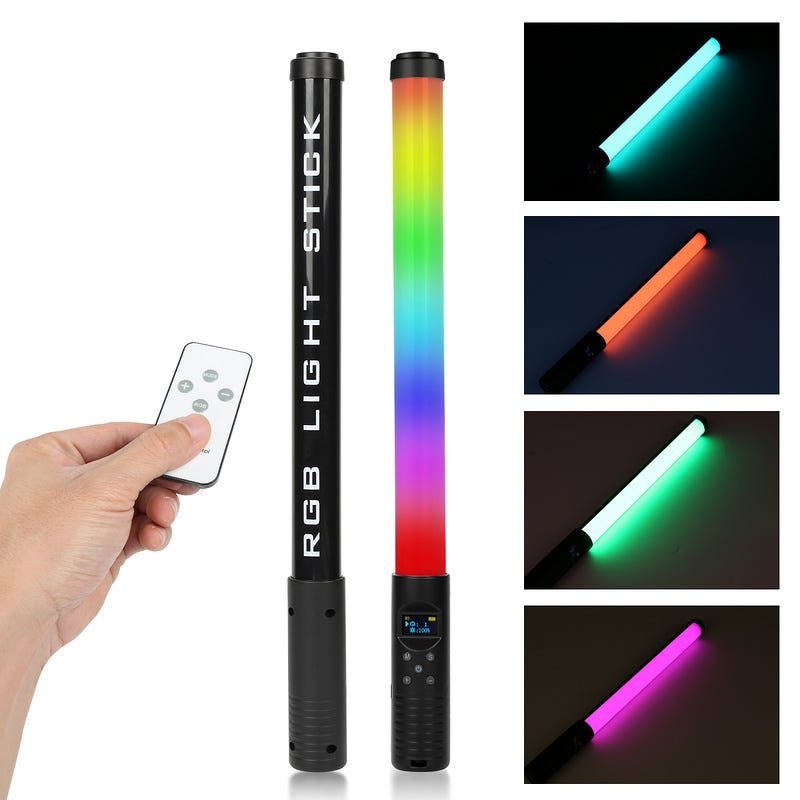 RGB LED lumière vidéo LED Stick Light 3000‑6500K RGB Lumière de Remplissage  Vidéo avec Télécommande