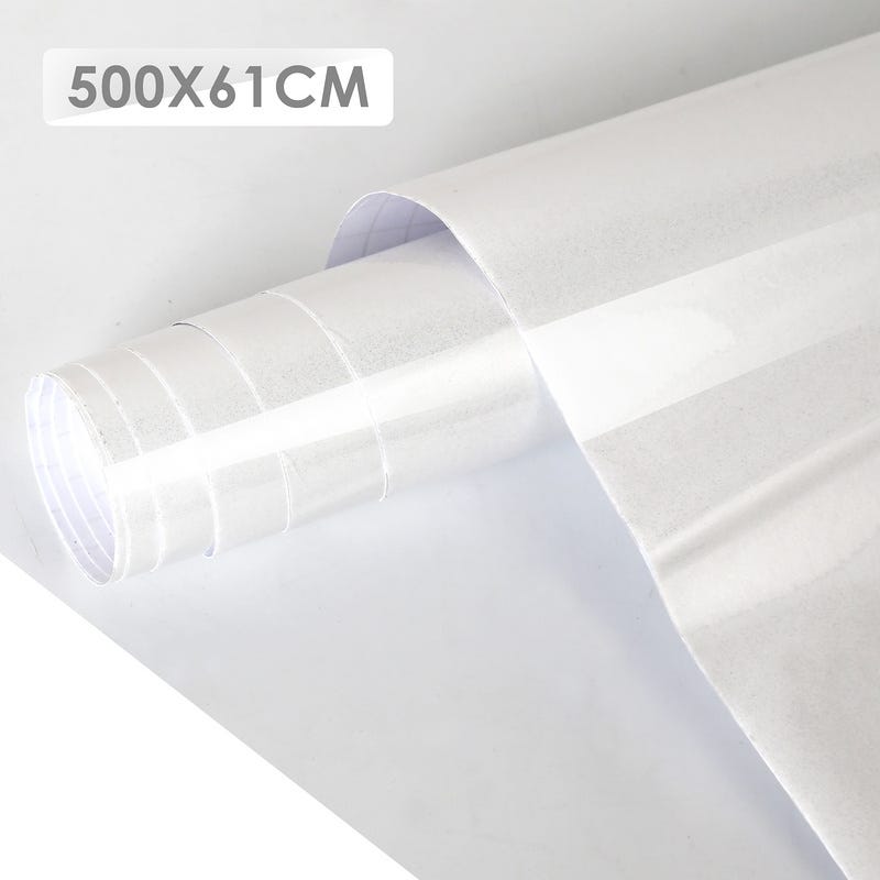 Papier décoratif adhésif autocollant Film vinyle pour Meuble Mur Cuisine -  500cmx61cm Blanc