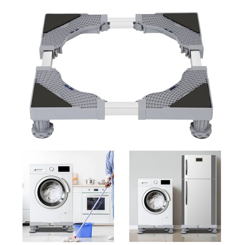 Base per lavatrice Carrello per frigorifero Carrello a rulli per  asciugatrice Lavatrice Congelatore Regolabile 41-66 cm 4 gambe