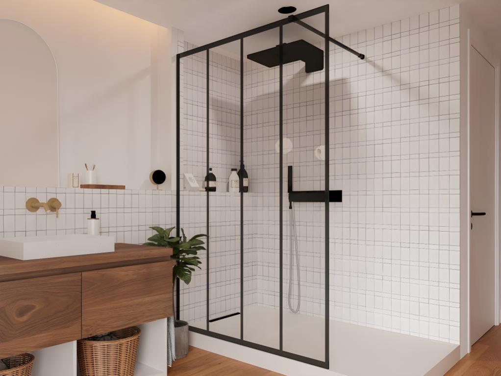 Paroi De Douche Italienne 120x200 Avec Retour Pivotant