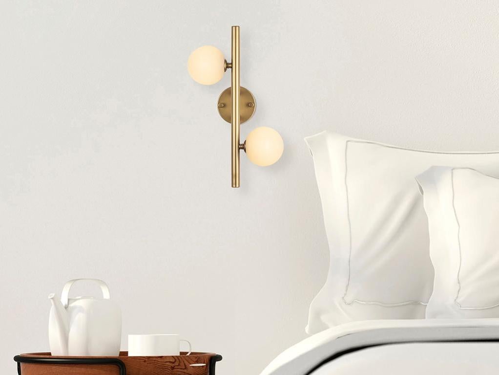 Lot de 2 appliques murale vintage en métal L.40 x H.26 cm Doré