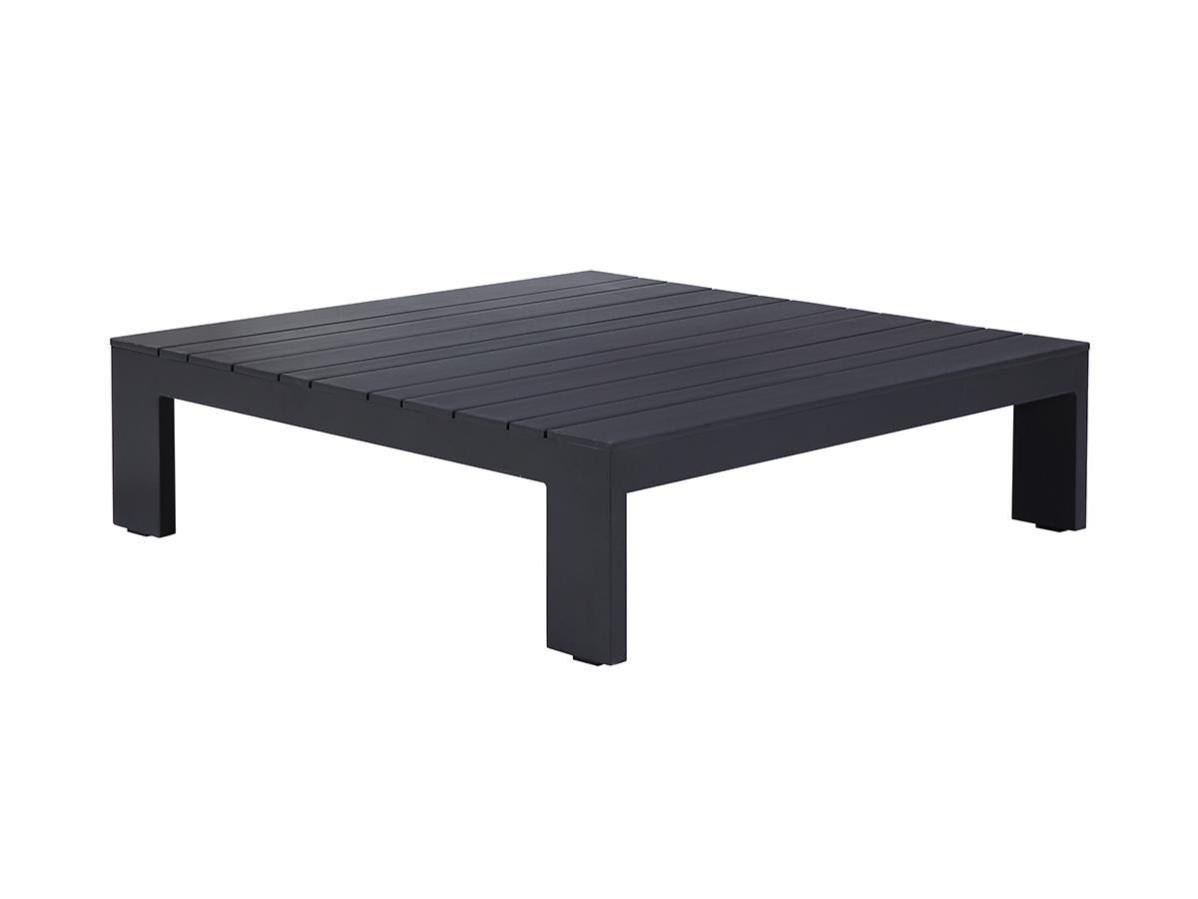 Table basse de jardin carrée noire en aluminium - 90 x 90 cm - MENDOZA