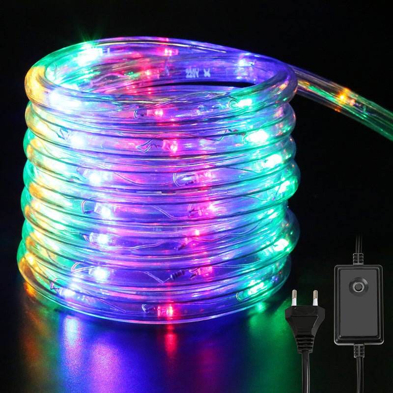 Tube Lumineux Extérieur LED Guirlande Lumineuse Décoration avec 240 Lampes  et Adapteur d'alimentation Multicolore 10M