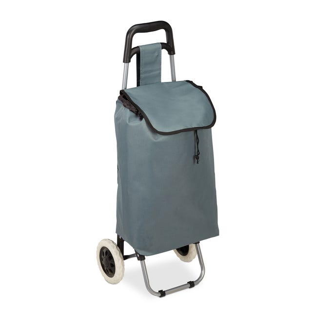 Relaxdays Chariot de courses pliable; sac amovible 28 L,caddie
