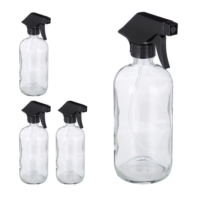 4x Spruzzino Nebulizzatore, Set 500 ml Bottiglie Spray Vuote, Vaporizzatore Parrucchieri, Pulizia, Trasparente - 1