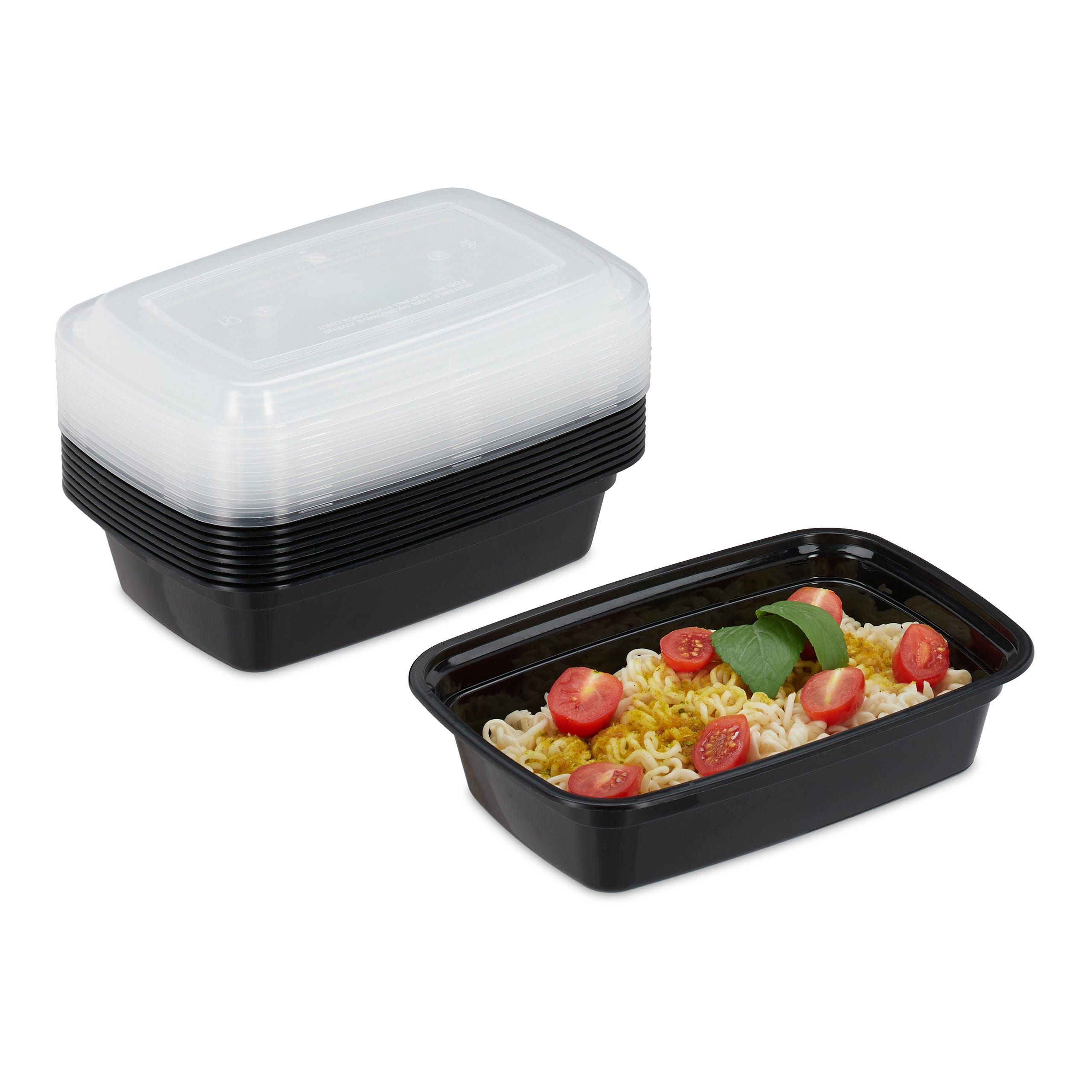 Relaxdays Meal prep containers, lot de 10, 1 compartiment, 1000 ml