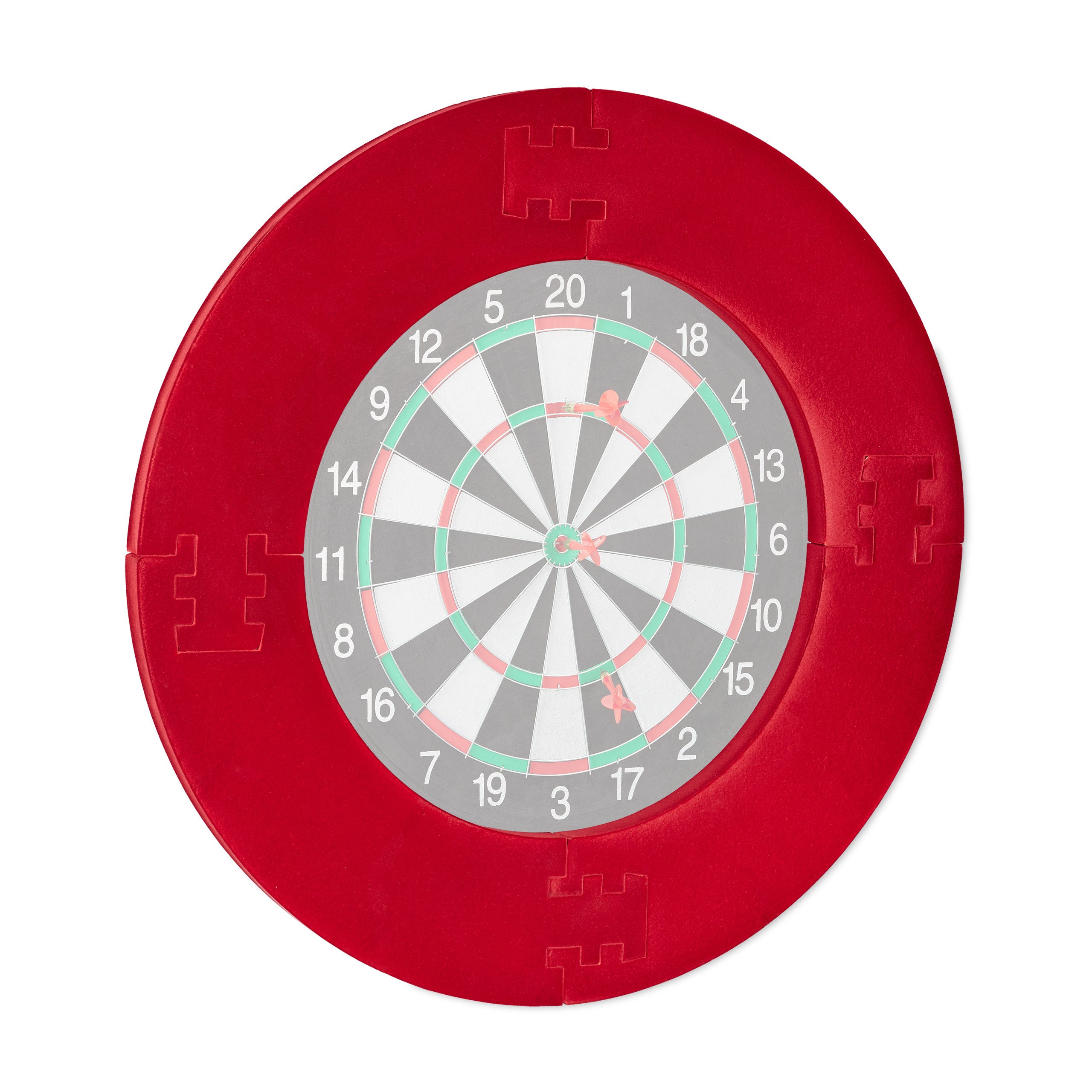 Relaxdays Bordure de protection R7,bague cible pour jeu de fléchettes  tournoi dartboard 45 cm, Ø 72 cm, rouge