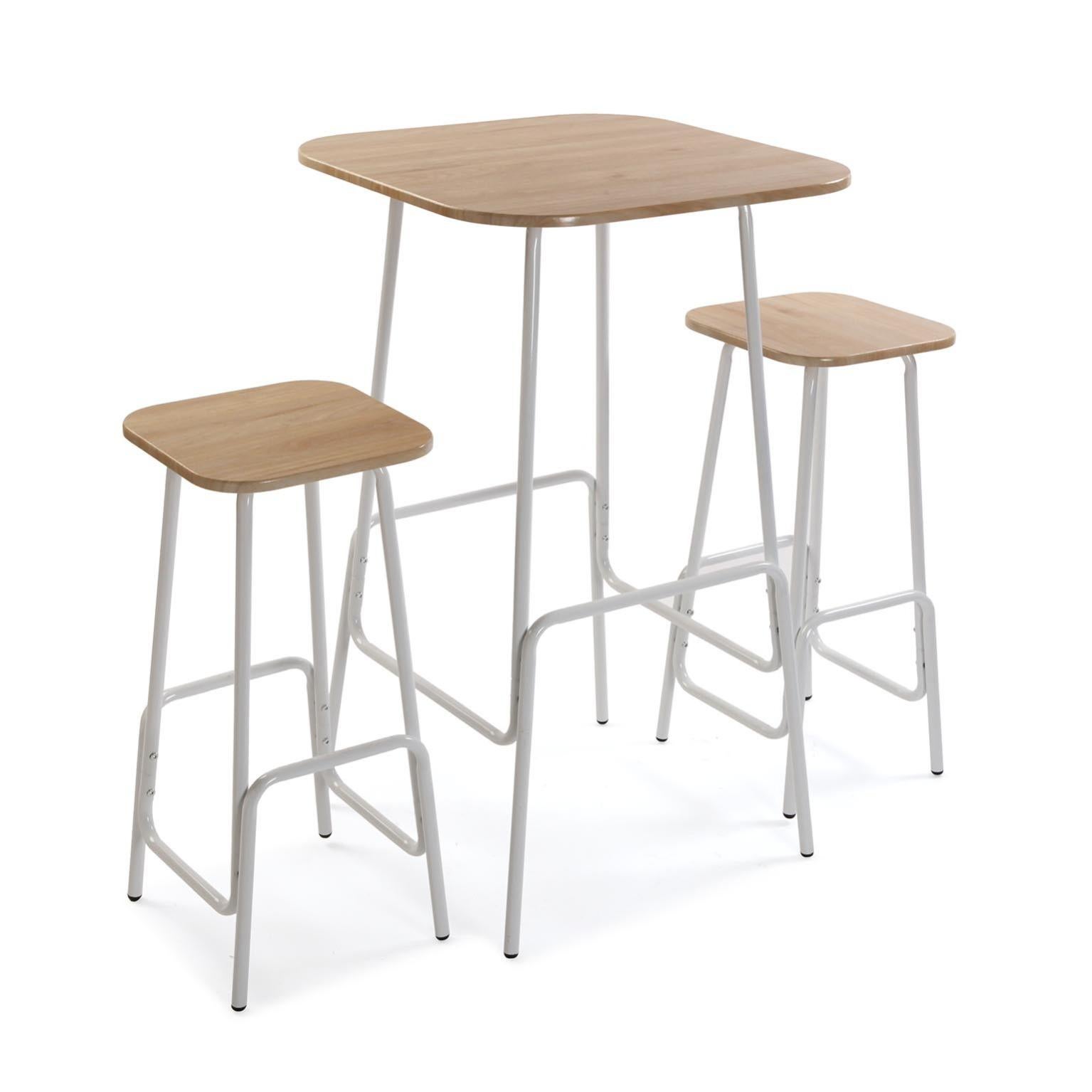 VERSA Tavolo Priya Per Cucina E Giardino In Vetro E Legno, 73x80x80 Cm, Marrone E Trasparente - Design Versatile Per Interni Ed Esterni