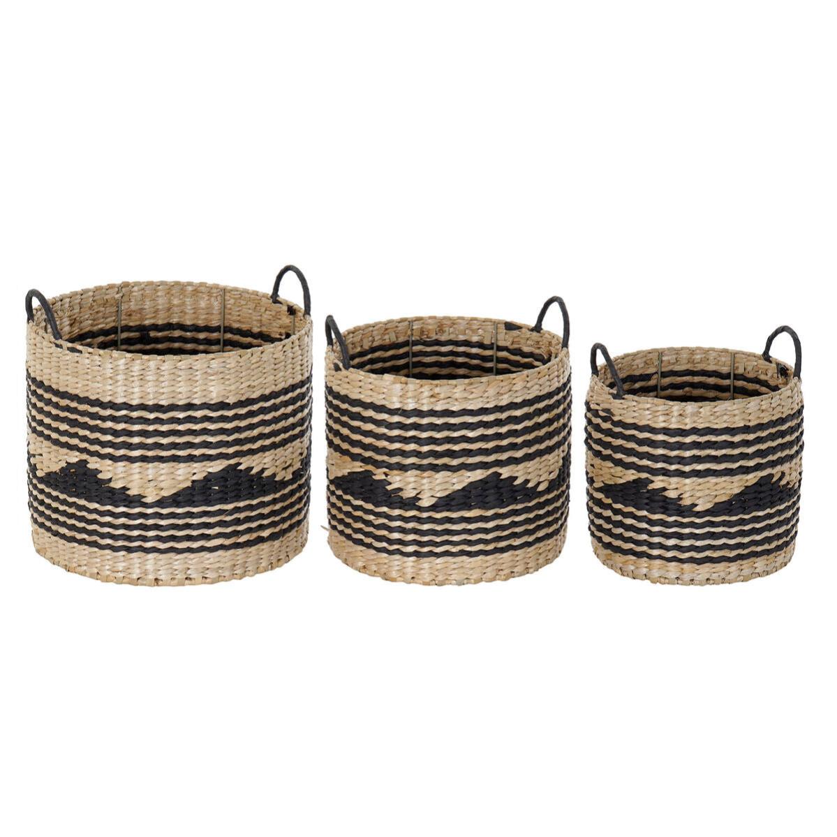 Set de basket DKD Home Decor Métal Colonial Fibre (35 x 35 x 35 cm