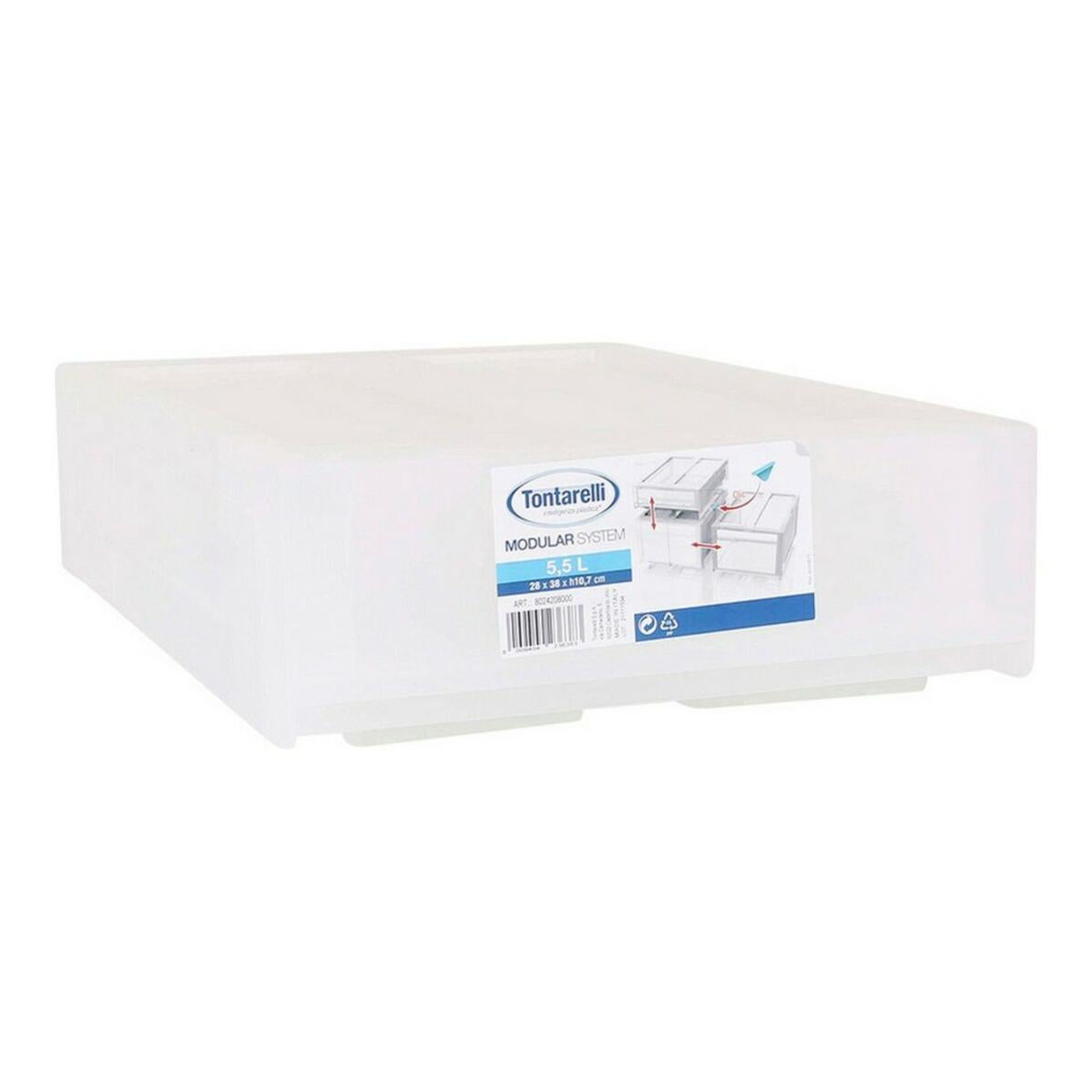 Tontarelli Cesta Portabiancheria con coperchio Arianna 48 Litri Bianco 8105407112