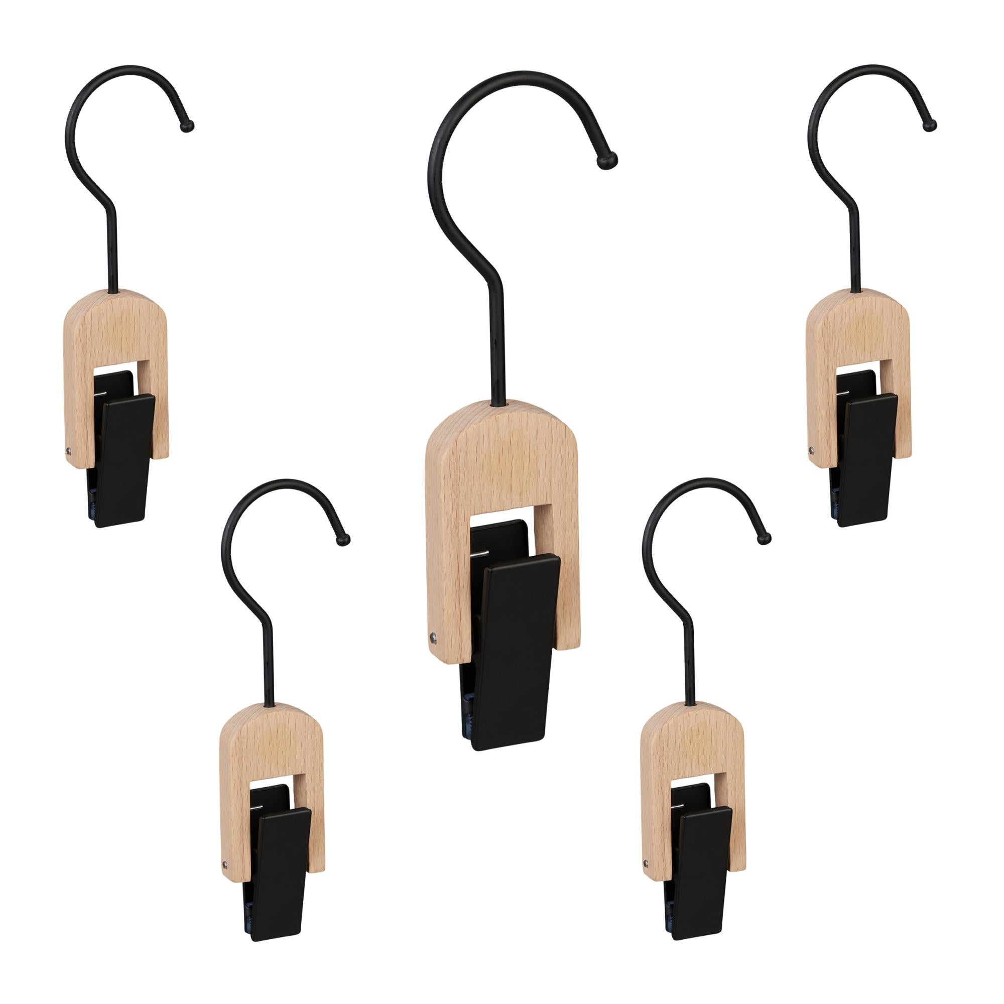 KB Designs Appendiabiti Da Terra Con Portaombrelli – Struttura In Metallo, 6 Ganci In Legno, Nero