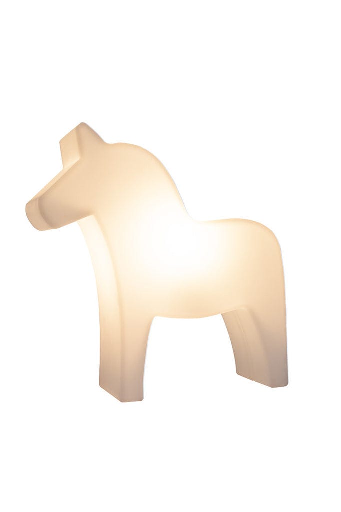 Cheval lumineuse Blanc Chaleureux - 43cm - Lampe extérieur et