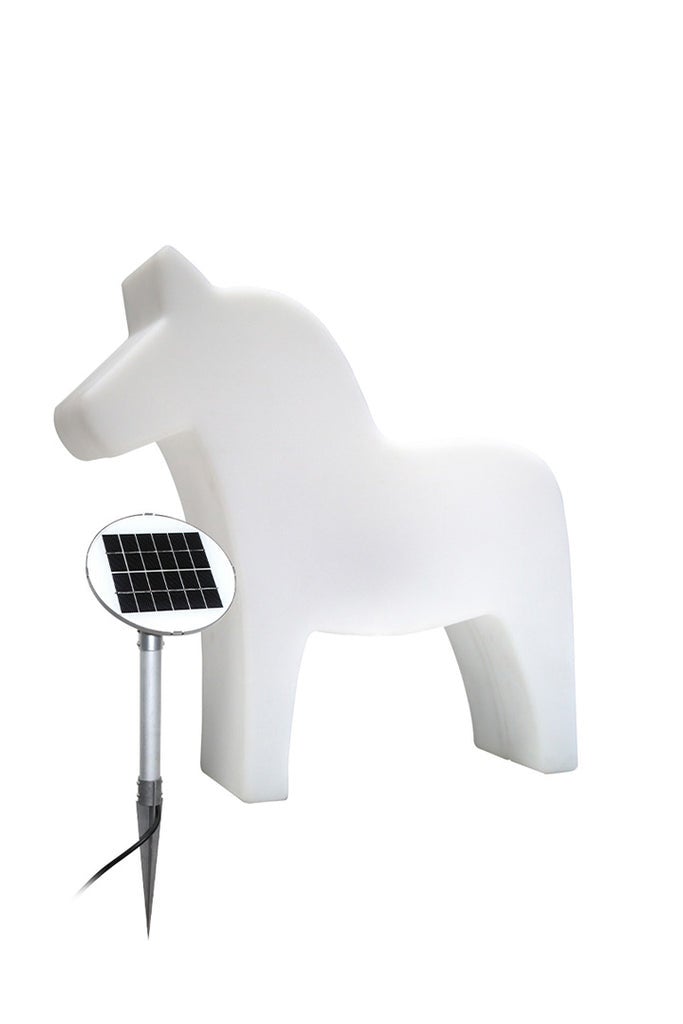 Cheval lumineuse Blanc Chaleureux - 43cm - Lampe extérieur et