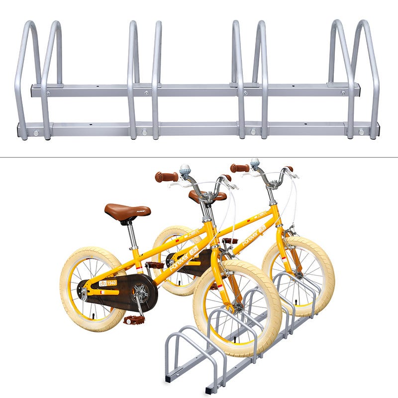 Ratelier velo Support à vélos Présentoir à vélos Porte-vélo Supports  multiples roues VTT pour 4 vélos