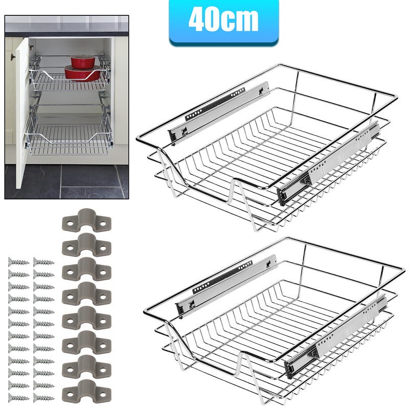 2x 40 cm cassetto cucina a riptroinboard per taglio del taglio del cassetto  cucine cesto scorrevole cucina
