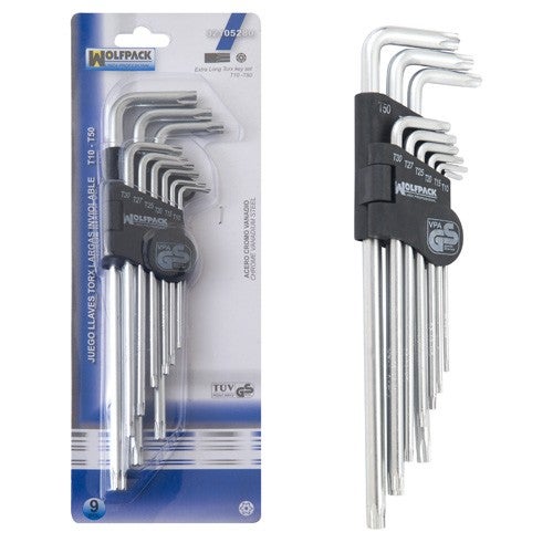 Juego llave Torx 9 piezas inviolable HR •