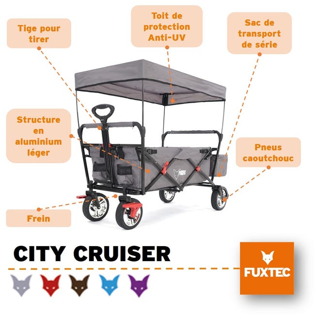 Chariot FUXTEC City Cruiser pourpre l'original