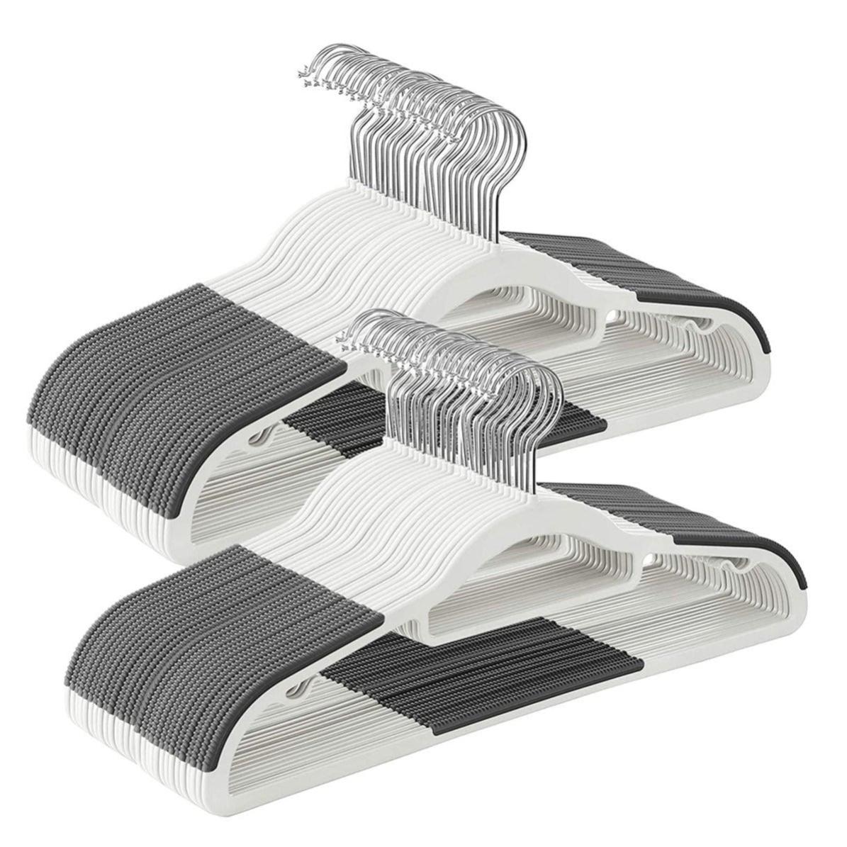 Lot De 20 Cintres Avec Crochets Pivotants En Plastique Blanc 41 Cm - Organisation Garde-Robe