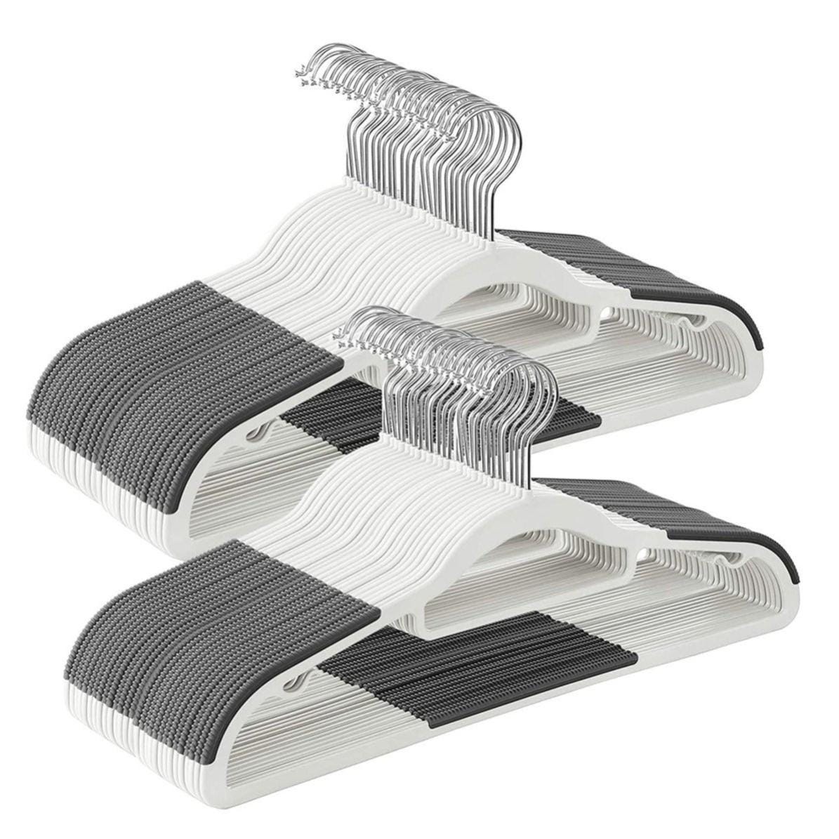 Lot De 20 Cintres Avec Crochets Pivotants En Plastique Blanc 41 Cm - Organisation Garde-Robe