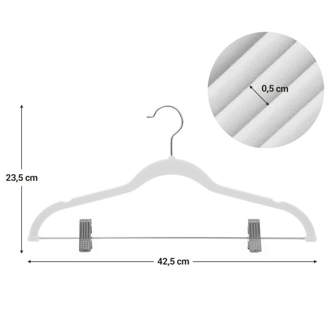 Cintres pivotants antidérapants en plastique Type A, paq. 5, blanc