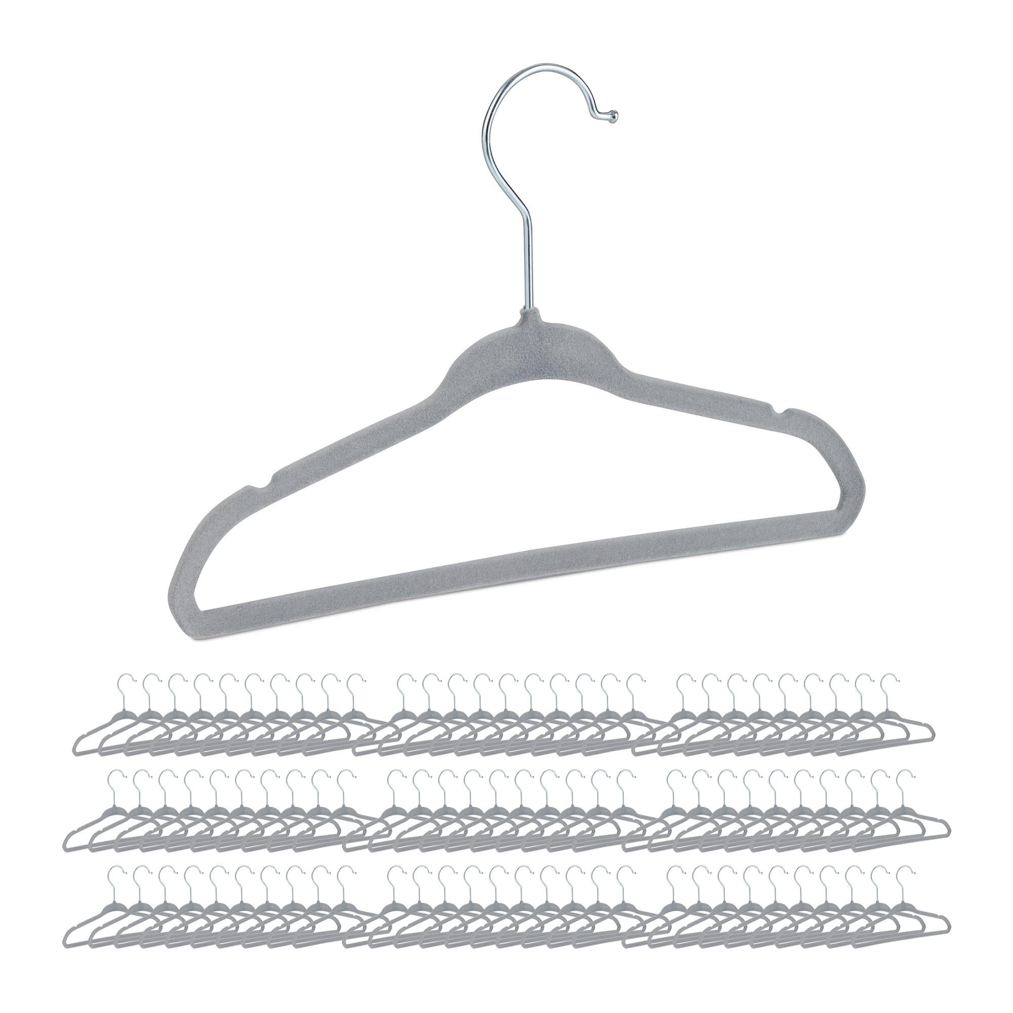 Sasha Morel Confezione Da 50 Grucce Appendiabiti In Velluto Antiscivolo Per Vestiti, Salvaspazio, Per Adulti, Con Organizer Per Cravatte E Ganci Girevoli, Appendiabiti Per Guardaroba