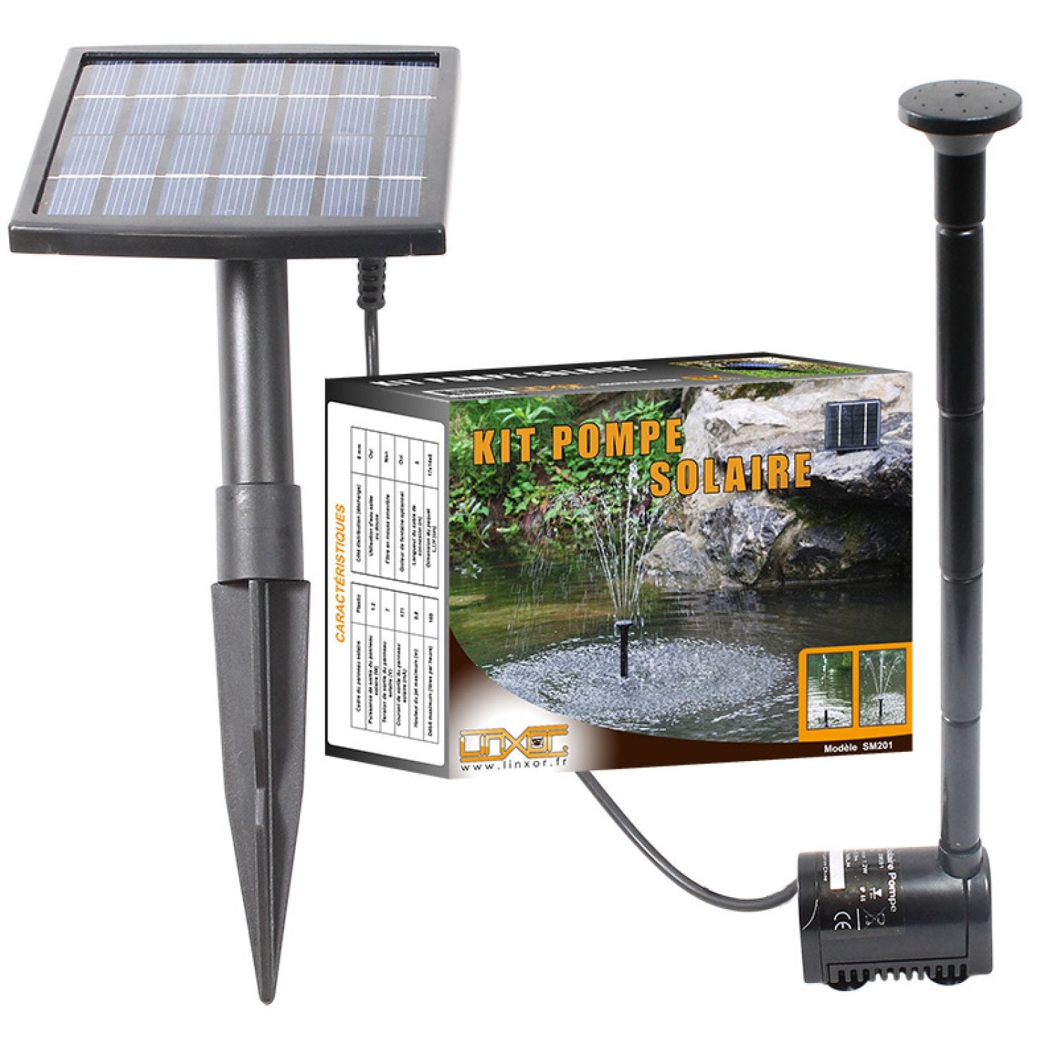 Amdohai Pompe de fontaine solaire pour bain d'oiseaux 6 V 3,5 W Pompe à eau  submersible sans balais à énergie solaire Batterie intégrée LED pour  terrasse, jardin, étang, piscine 
