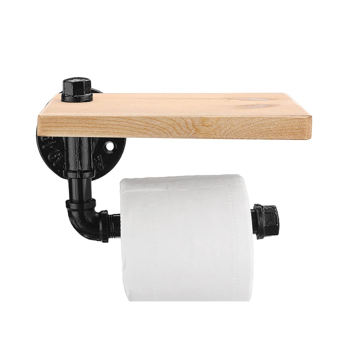Porte-rouleau de papier toilette rustique en bois de récupération