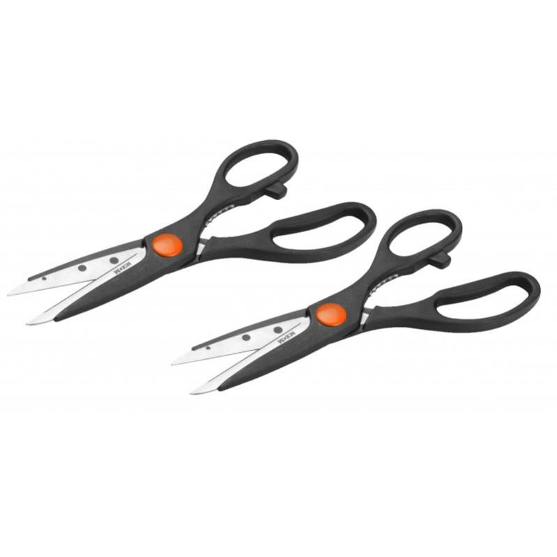 Lot De 2 Ciseaux De Cuisine En Acier Inoxydable - Pour Viande, Volaille, Herbes, Légumes - Polyvalents Et Tranchants