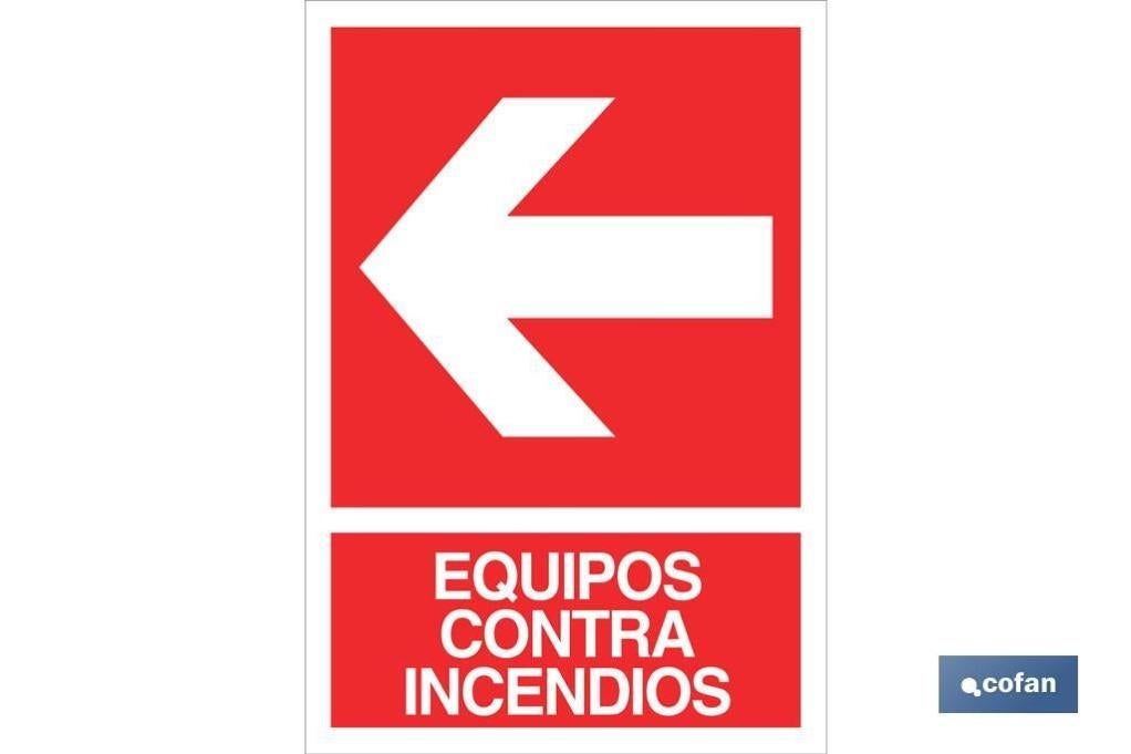 Señal De Socorro Pictorama Y Texto - Equipo Lucha Contra Incendios Izq | 297X210 Mm - Luminiscente En Oferta Señal Luminescente 297X210Mm.