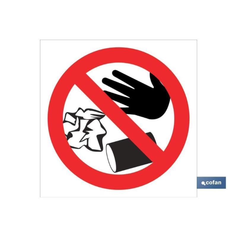 Señal Poliestireno 148X148Mm Prohibido Arrojar Basuras