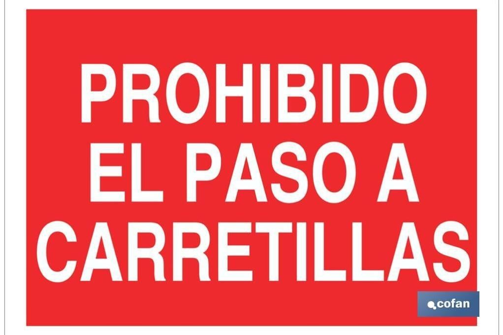 Cofan - Plimpo Señal Poliestireno 420X297 Prohibido El Paso A Carretillas En Oferta Señal Poliestireno 420X297