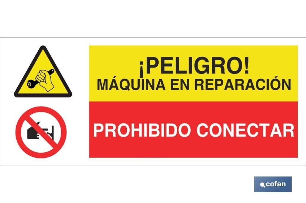 Cofan - Plimpo Señal Poliestireno 1,5Mm 717X297 Combinada Peligro/Prohibición En Oferta Señal Poliestireno 1,5Mm 717X297