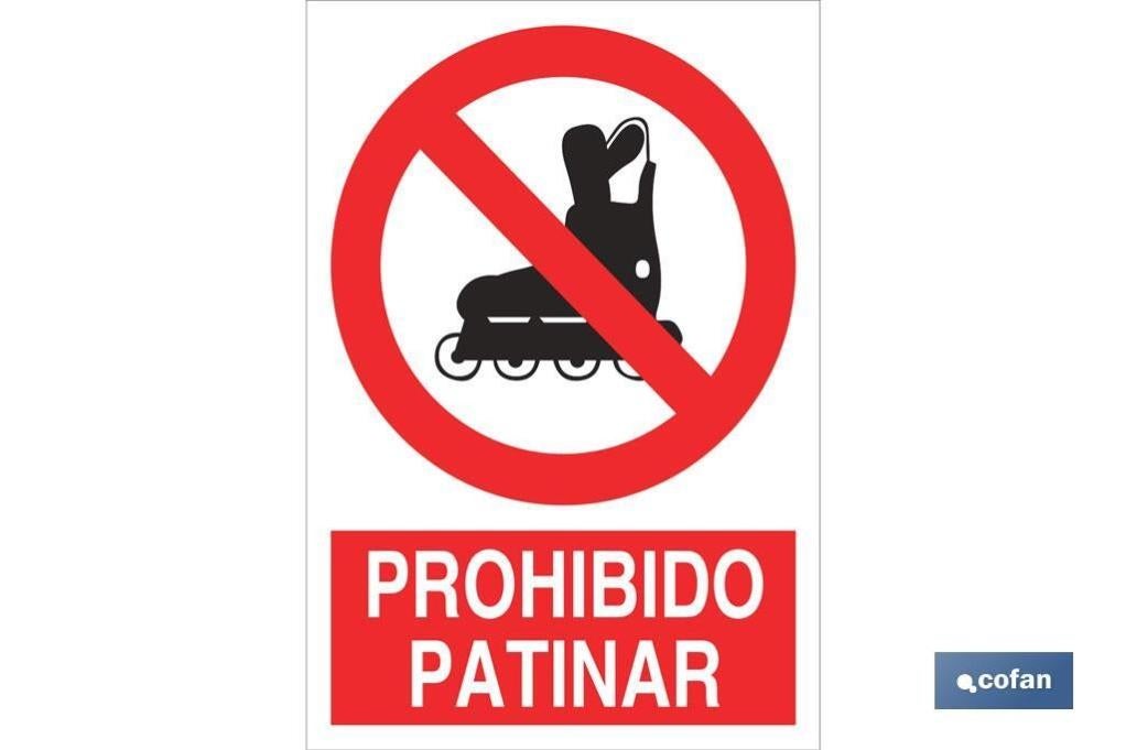 Cofan - Plimpo Señal Poliestireno 420X297 Prohibido Patinar En Oferta Señal Poliestireno 420X297